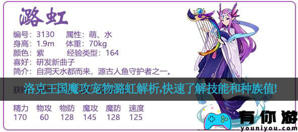 洛克王国魔攻宠物潞虹解析，快速了解技能和种族值！